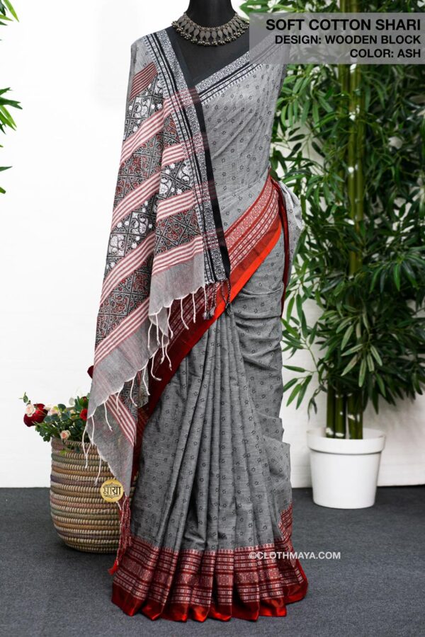Handloom Cotton Shari - Image 3