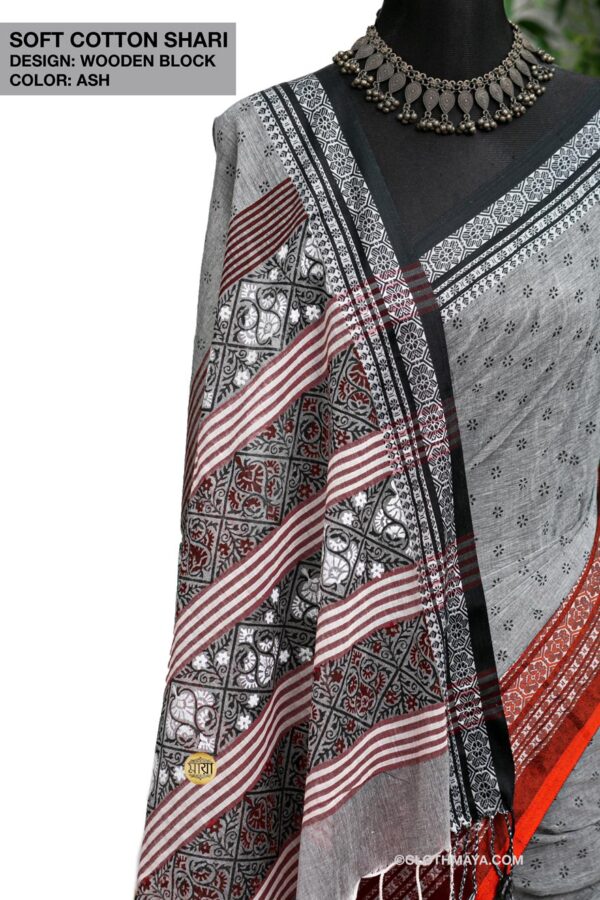 Handloom Cotton Shari - Image 5