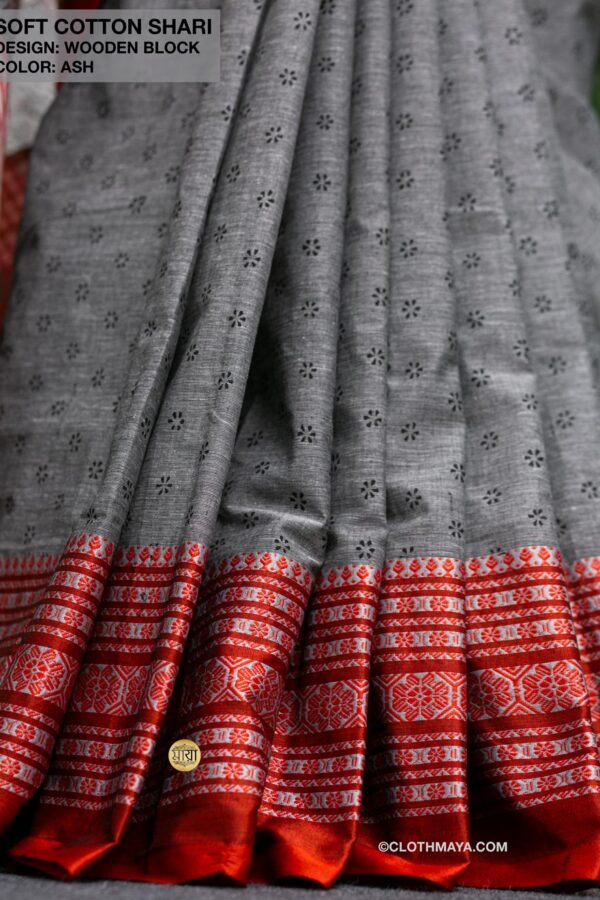 Handloom Cotton Shari - Image 6