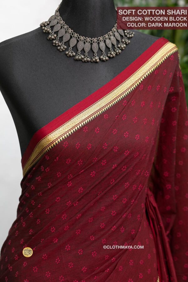 Cotton Block Print Shari