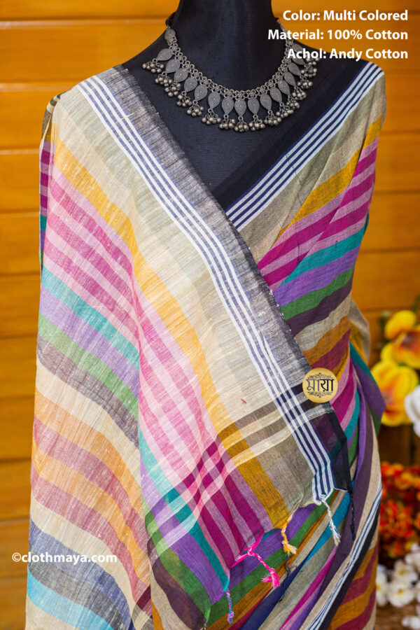 Handloom Soft Cotton Andy Achol Shari - Image 6
