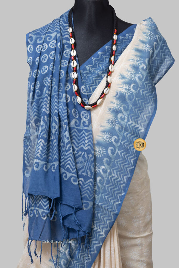 Handloom Soft Cotton Natural Dye  Shari - Image 3