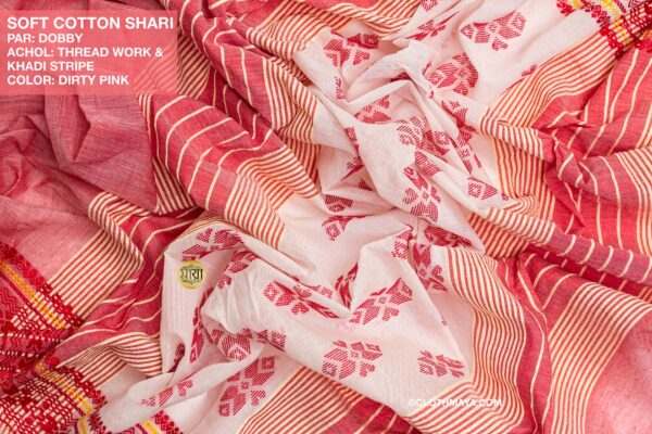 Handloom Soft Cotton Shari - Image 8