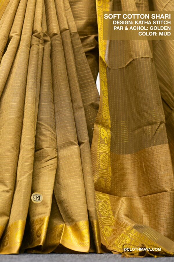 Handloom Soft Cotton Shari - Image 7