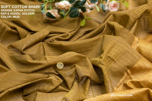 Handloom Soft Cotton Shari - Image 6