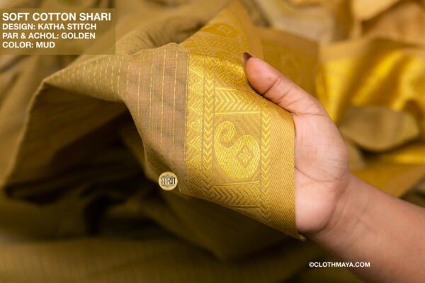Handloom Soft Cotton Shari - Image 4