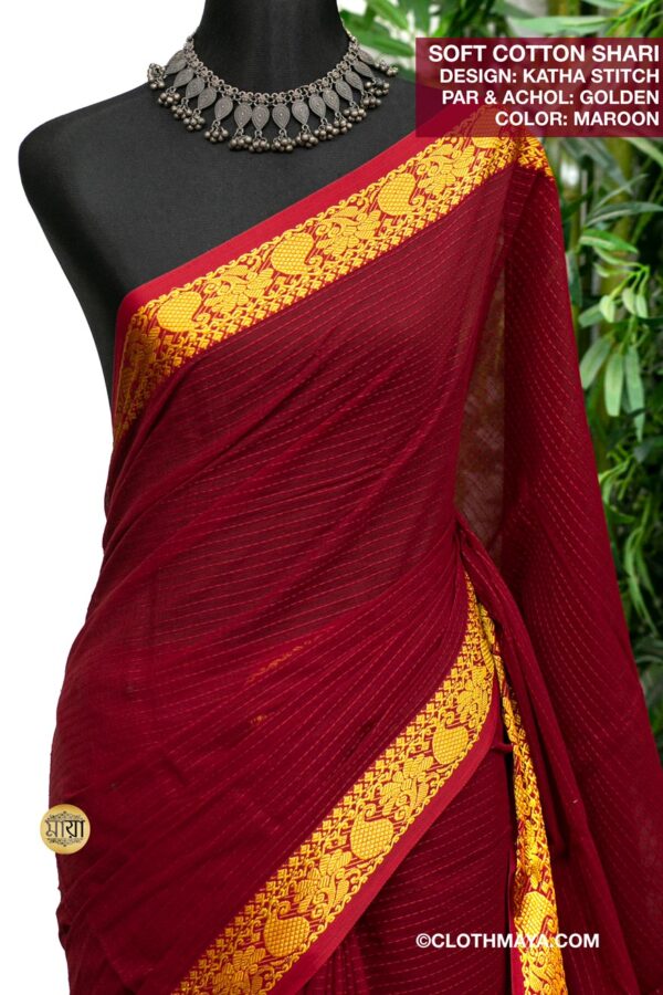 Handloom Soft Cotton Shari - Image 2