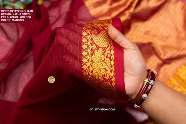 Handloom Soft Cotton Shari - Image 5