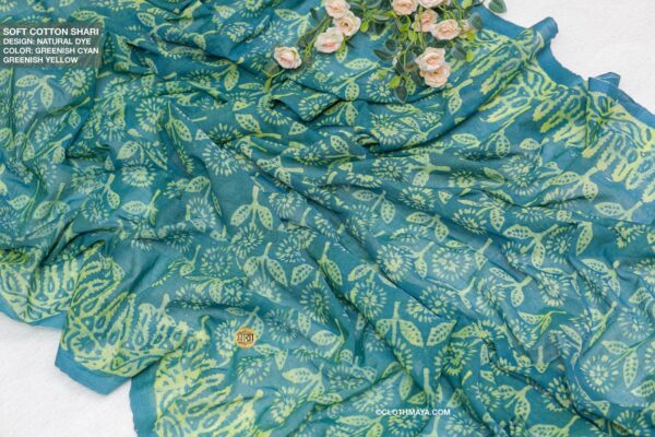 Handloom Soft Cotton Natural Dye  Shari - Image 7