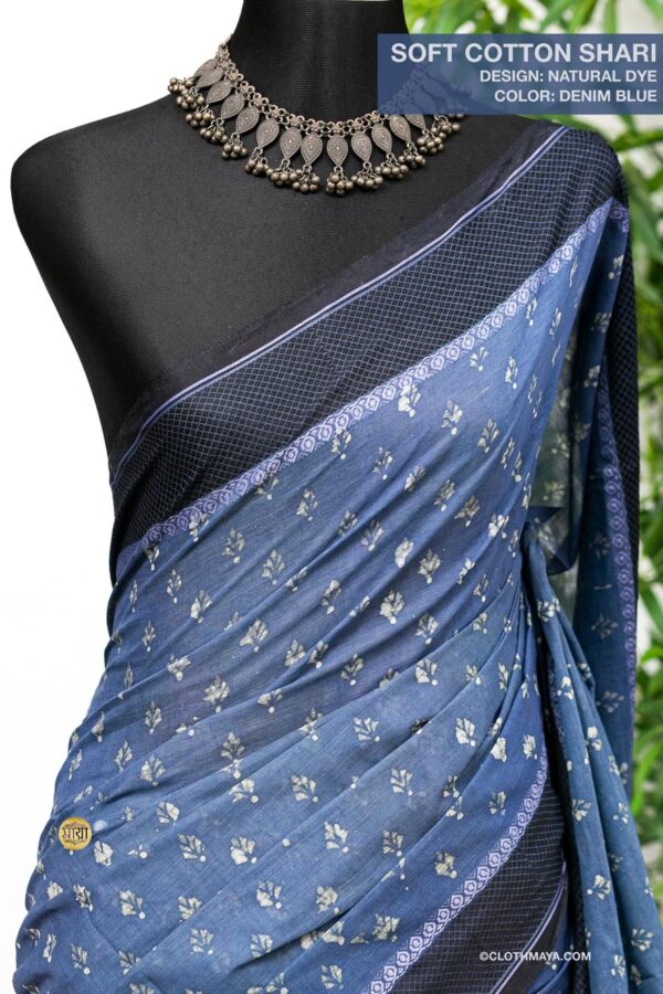 Handloom Soft Cotton Natural Dye  Shari - Image 2
