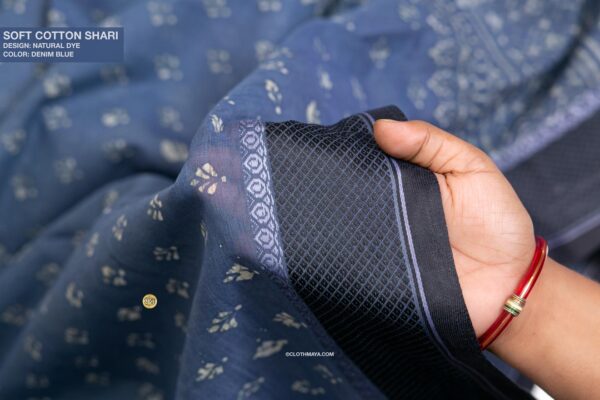 Handloom Soft Cotton Natural Dye  Shari - Image 7